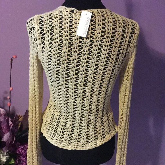 Evelyn & Arthur Crocheted cardigan size medium. NWT - Picture 7 of 10